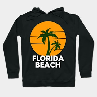 Vintage Florida Beach sunset Palm Trees Hoodie